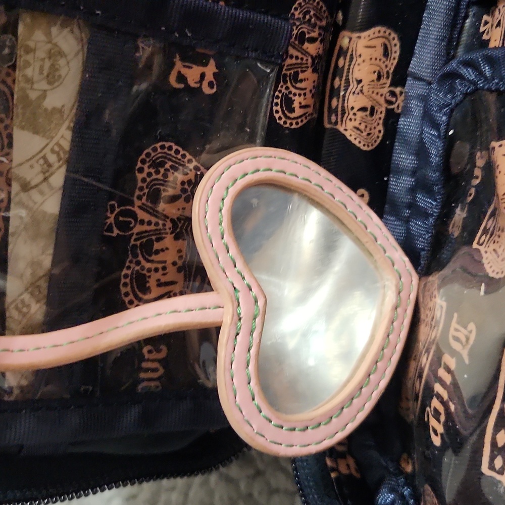 Rare Y2K Juicy Couture Make-up Bag/Organizer Dark Blue And Pink - Picture 5 of 14